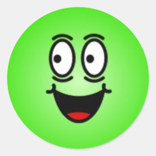 Sticker Rond Visages souriants idiots de luxe