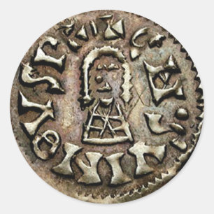 Sticker Rond Visigoth Chindaswinth Gold Coin Obverse