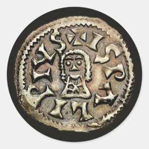 Sticker Rond Visigoth Chindaswinth Gold Coin Reverse