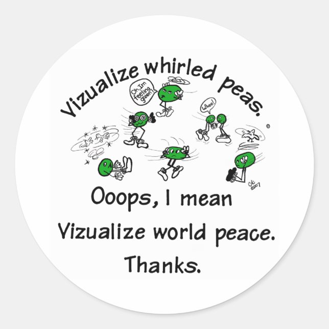 Sticker Rond Visualiser les pois tourbés (Devant)