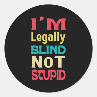 Sticker Rond Visuellement Aveugle