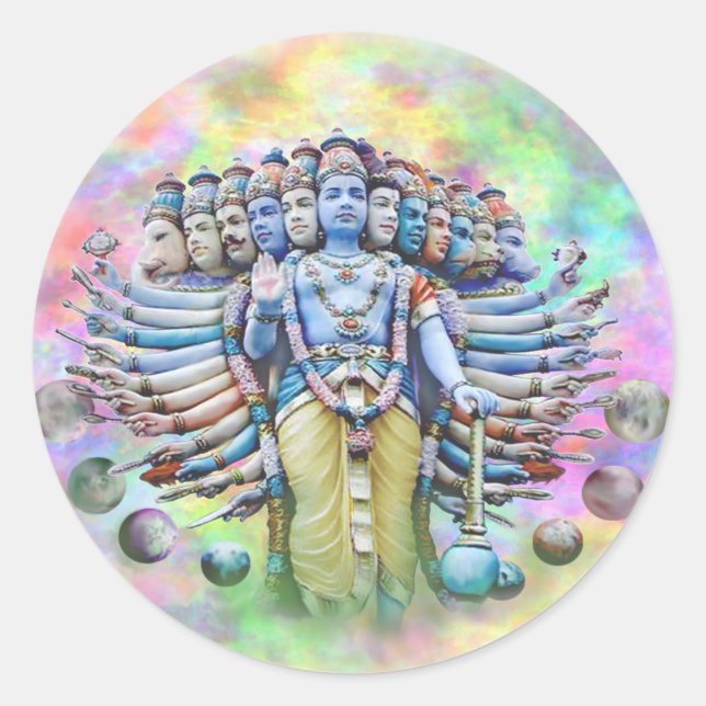 Sticker Rond Viswarupa - la forme universelle (Devant)
