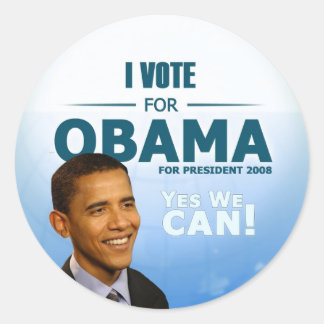 Sticker Rond Vitesse Barack Obama de Démocrate