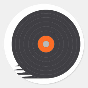 Sticker Rond Vitesse du disque - DJ, Disque Jockey, Musique, Vi