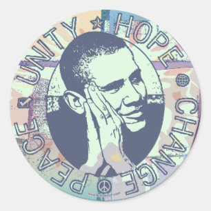 Sticker Rond Vitesse super d'Obama 2008