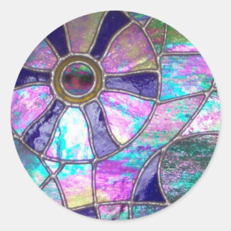 Sticker Rond Vitrail Abstrait Chameleon Eye