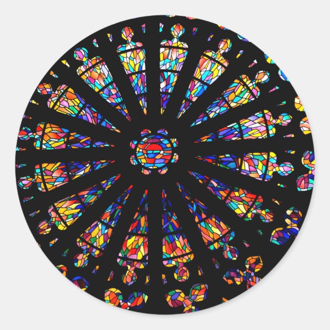Sticker Rond vitraux de l'église couleurs (Devant)