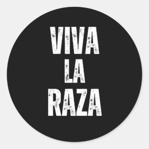 Sticker Rond Viva La Raza Droits de l'Immigration Anti Trump 20