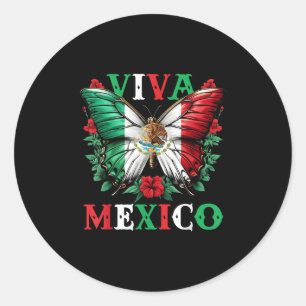 Sticker Rond Viva Mexique Fête de l'Indépendance Mexicaine Papi