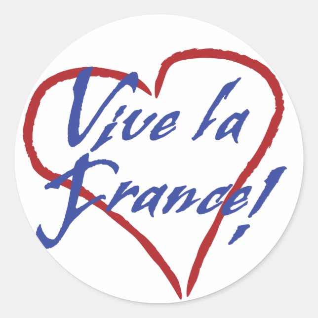 Sticker rond Vive la France (Devant)