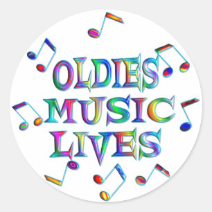 Sticker Rond Vive la musique Oldies