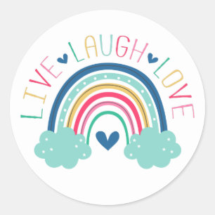 Sticker Rond VIVE RIEZ AIMEZ Arc-en-ciel