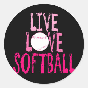 Sticker Rond Vivent, aiment, le base-ball