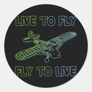 STICKER ROND VIVEZ POUR VOLER, VOLER POUR VIVRE