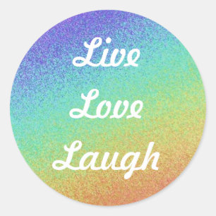 Sticker Rond Vivre, aimer, rire