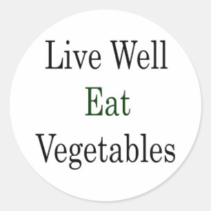 Sticker Rond Vivre bien manger les légumes