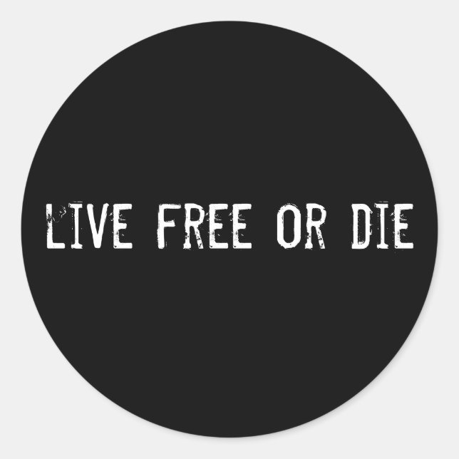 Sticker Rond vivre libre ou mourir (Devant)