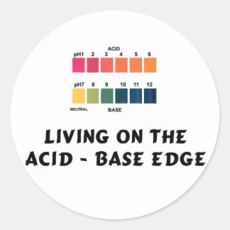 Sticker Rond Vivre sur le bord acide / base