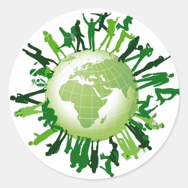 Sticker Rond Vivre Vert : Notre Terre Verte (Devant)