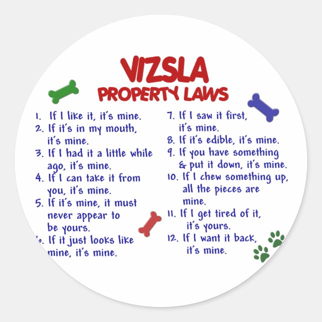 Sticker Rond VIZSLA, propriété Lois 2 (Devant)