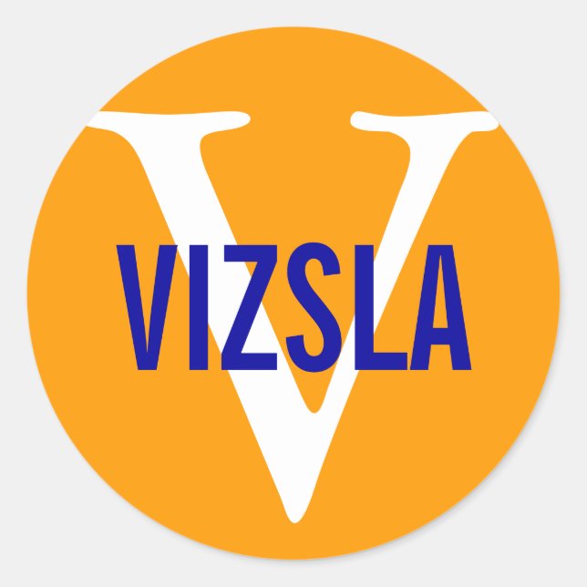 Sticker Rond Vizsla race Monogramme Design (Devant)