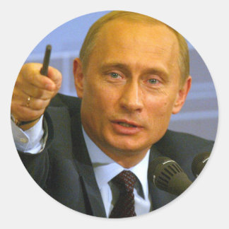 Sticker Rond Vladimir Poutine veut donner un biscuit à cet homm