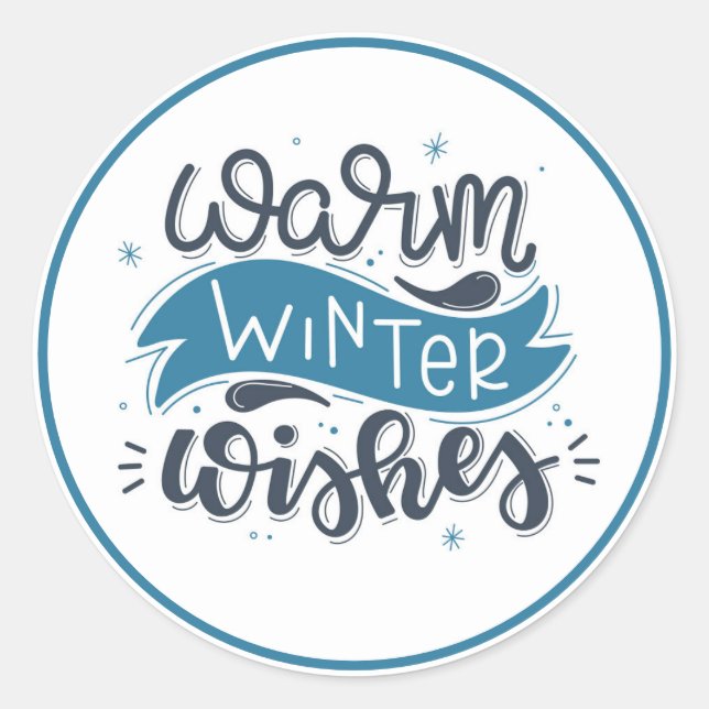 Sticker Rond Vœux chaleureux d'hiver (Devant)