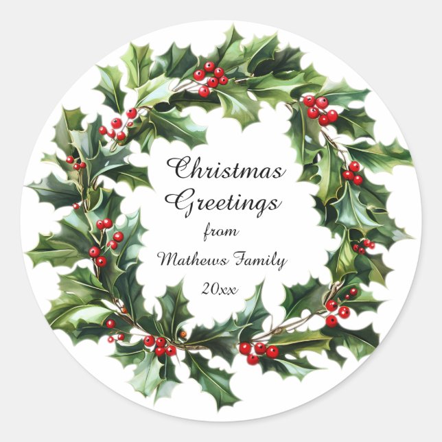 Sticker Rond voeux de Noël de (Devant)