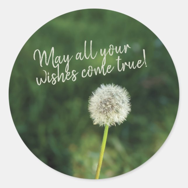 Sticker Rond Voeux Vraiment Dandelion (Devant)