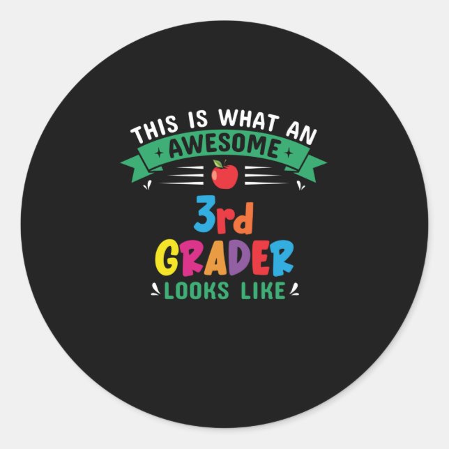 Sticker Rond Voici Ce Qu'Un 3ème Étiqueteur Splendide Semble (Devant)
