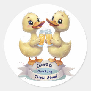 Sticker Rond Voici la liste optimisée pour "Cheers to Quack"