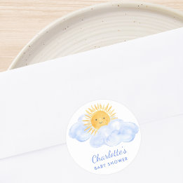 Sticker Rond Voici le Baby shower du Fils