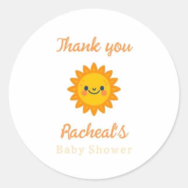 Sticker Rond Voici le Baby shower fils (Devant)