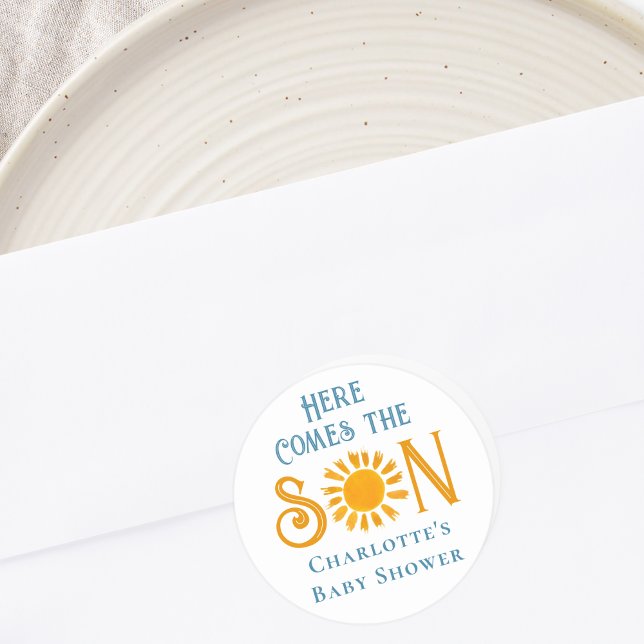 Sticker Rond Voici Le Baby shower Son (Créateur téléchargé)