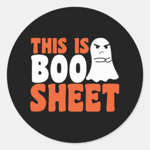 Sticker Rond Voici Le Costume D'Halloween Fantaisiste En Feuill