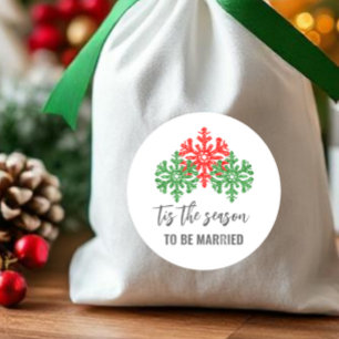 Sticker Rond Voici Le Mariage De Noël De La Saison
