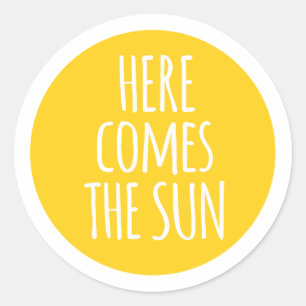 Sticker Rond voici le soleil, l'art des mots, le design de t-sh