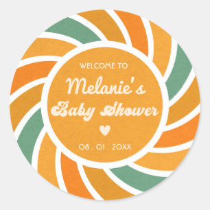 Sticker Rond Voici Le Son Sunshine Super Cute Retro