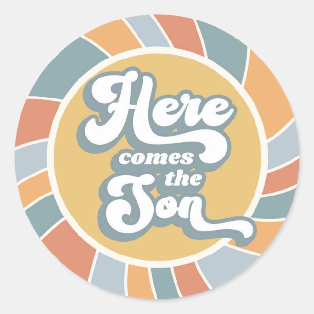 Sticker Rond Voici Le Son Sunshine Super Retro (Devant)