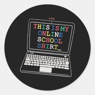 Sticker Rond Voici ma chemise d'école en ligne