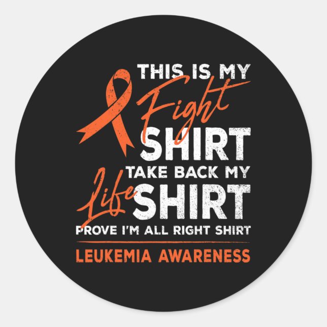 Sticker Rond Voici Mon combat Leucémie Cancer Sensibilisation O (Devant)