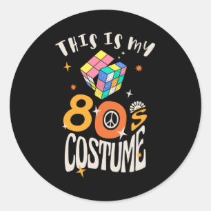Sticker Rond Voici mon costume des années 80
