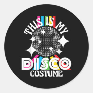Sticker Rond Voici Mon Costume Disco - 1970 Funky Party les ann