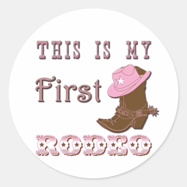 Sticker Rond Voici mon premier rodéo (Devant)