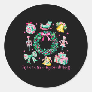 Sticker Rond Voici Quelques-Unes De Mes Choses Favorites Noël N