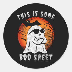 Sticker Rond Voici Une Feuille De Boite Halloween Ghost Fun Cad