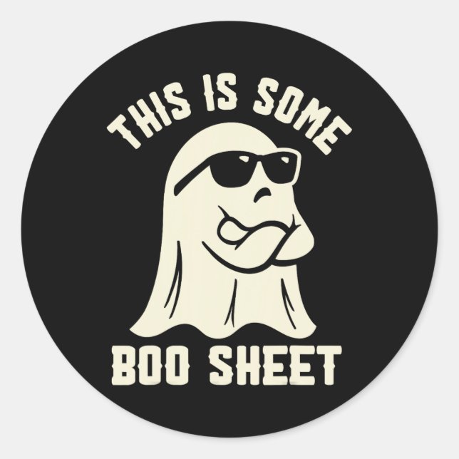 Sticker Rond Voici Une Petite Feuille De Boite Halloween Ghost  (Devant)