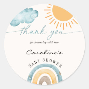 Sticker Rond Voici venir le fils Merci pour le soleil