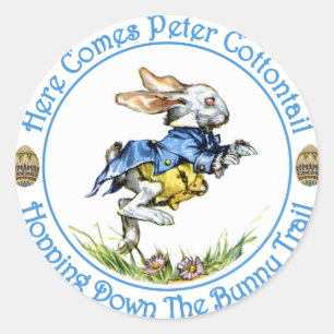 Sticker Rond Voici venir le lapin de Peter