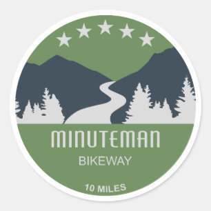 Sticker Rond Voie cyclable Minuteman Boston Massachusetts